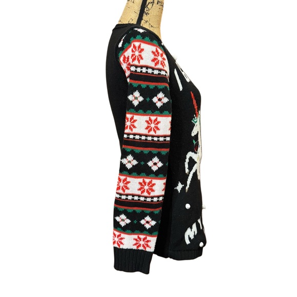 No Boundaries Light Up Ugly Christmas Sweater With Santa Riding Unicorn Size M - Picture 3 of 11